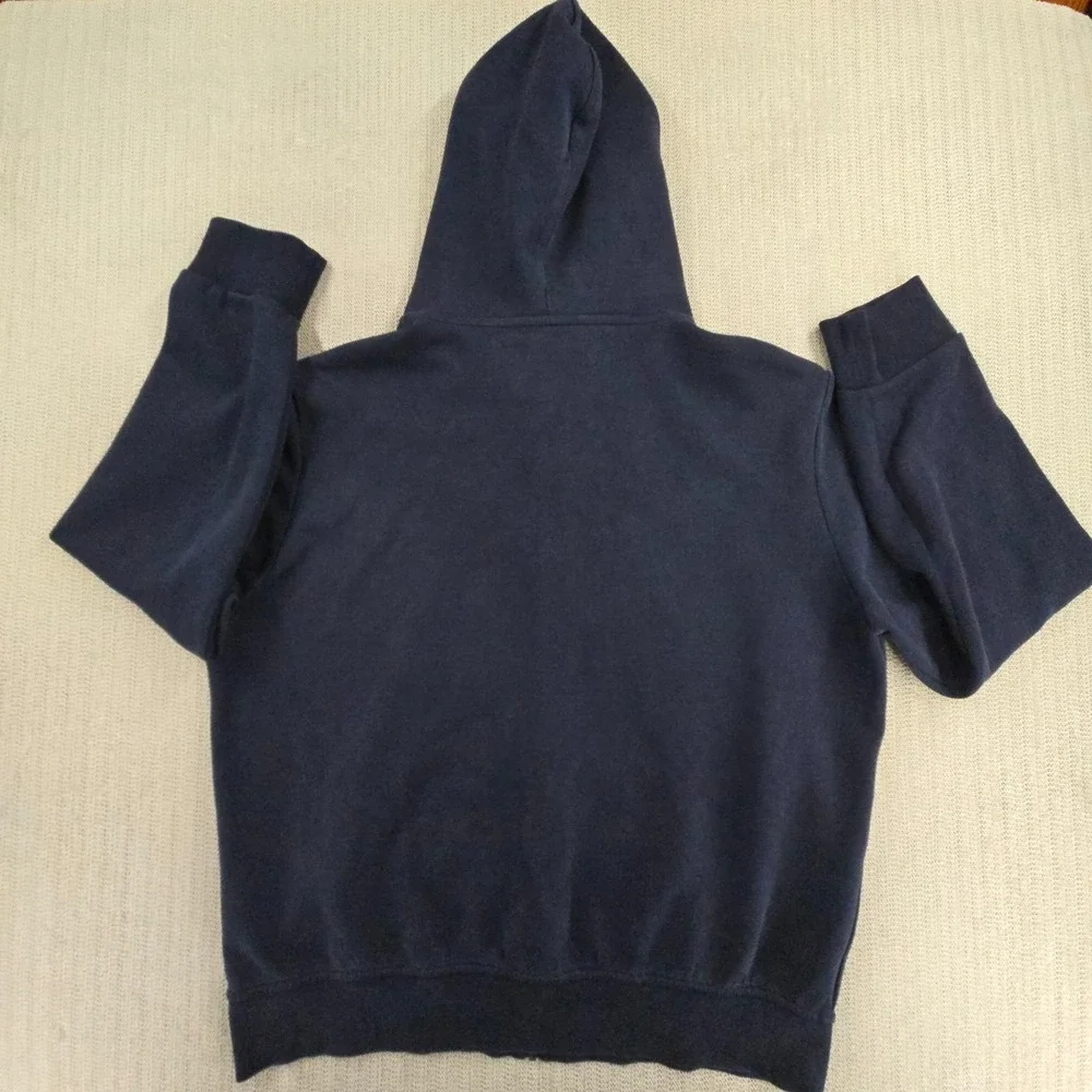 Polo Ralph Lauren Hoodie Sweatshirt Mens XL Blue Full Zip Fleece White Pony